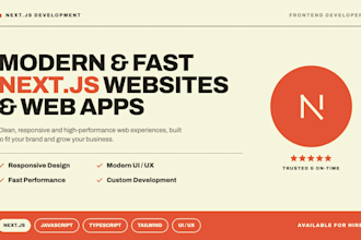 develop a modern responsive next js website or web app