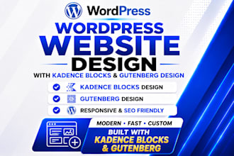 design fast kadence gutenberg wordpress website with kadence blocks kadence pro