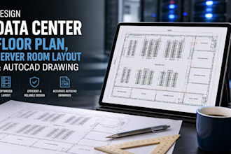 design data center floor plan, server room layout and autocad drawing
