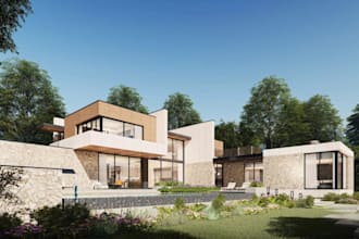 render 3d realistic exterior,penthouse ensuite interior,architecture plan,4k res