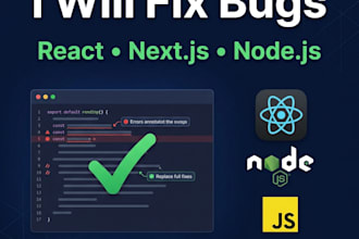 fix bugs and errors in your react nextjs or nodejs website