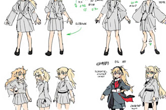 draw character or reference sheet for your character