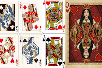 create stunning custom playing card designs,card game illustration,trading card