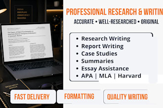 do research, summary, report and case study writing