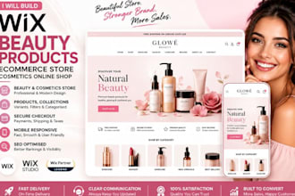 design wix beauty products ecommerce store cosmetics online shop website