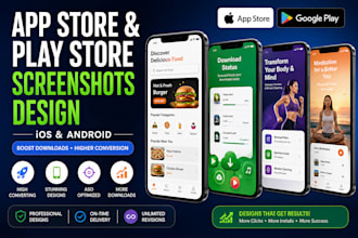 design app store and play store screenshots for ios and android