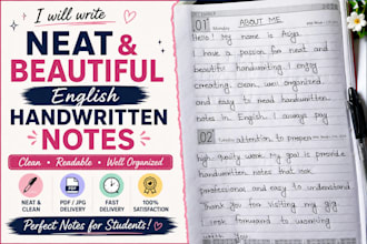 write your notes, letters and quotes in beautiful handwriting