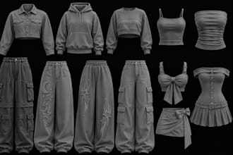 do 3d cloth garment mesh design in clo3d marvelous designer for second life