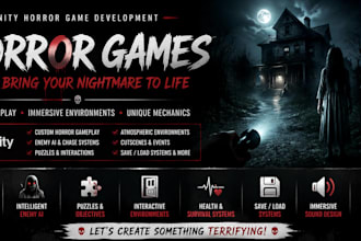 develop a horror game in unity with scary gameplay