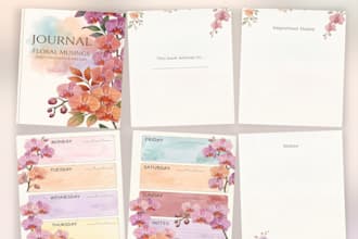send you a printable floral orchid diary PDF planner