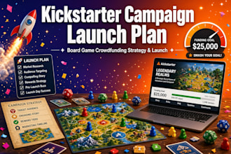 create a crowdfunding kickstarter campaign launch plan for board game products