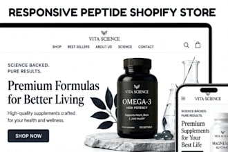 design peptide shopify store nutraceutical store research peptide shopify store
