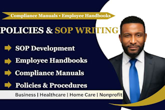 write professional policies procedures sops and compliance manuals