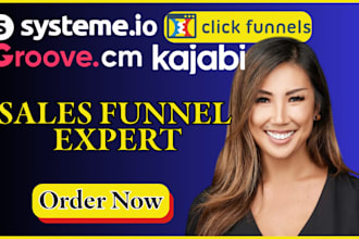 build clickfunnels kajabi systeme io katra sales page funnelish leadpages course