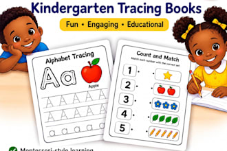 design and create montessori worksheets and kindergarten tracing books