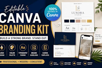 create an editable brand identity and canva branding kit for business owners