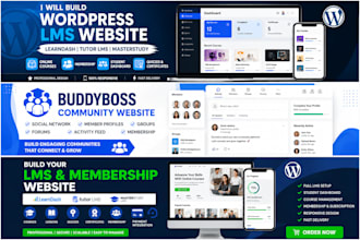 build wordpress lms learndash tutor lms masterstudy buddyboss website