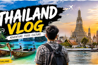 design catchy vlog travel and lifestyle youtube thumbnails