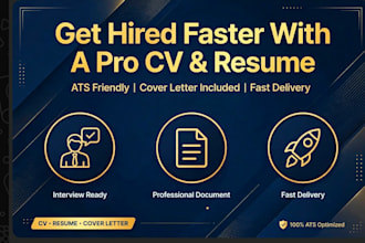 write a professional cv resume and cover letter for jobs