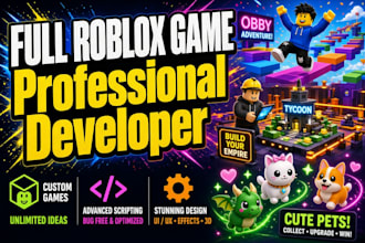 develop your full roblox game, tycoon, simulator or custom