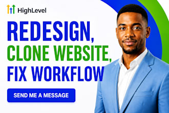 clone, redesign gohighlevel website, fix ghl automation workflow, sales funnel