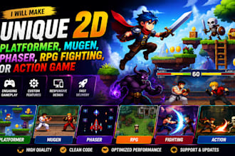make unique 2d platformer, mugen, phaser, rpg fighting, or action game