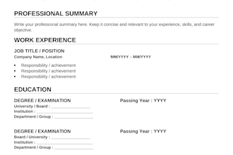 create an ats friendly resume and professional CV