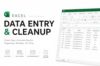 do excel data entry, inventory tracking and data cleanup