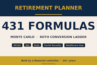 build a retirement excel planner with 401k and monte carlo