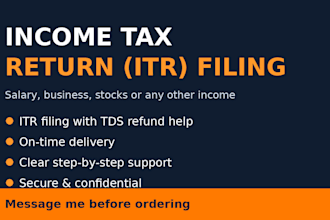 file your income tax return itr and help with tds refund and tax compliannce