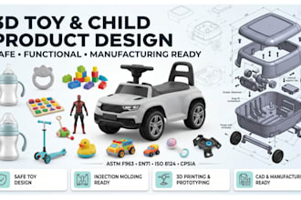 baby 3d product design 3d toy child product prototype cad model for production