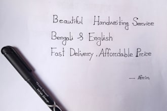 write beautiful handwritten note and bengali  calligraphy