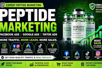 do peptide marketing, peptide ads, facebook ads, tiktok ads and google ads