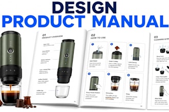 design product manuals with step by step instructions and user guide for brands