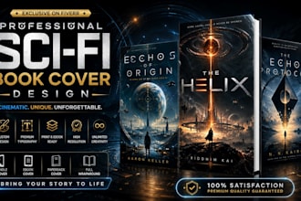 design a stunning sci fi book cover for kindle, ebook, paperback