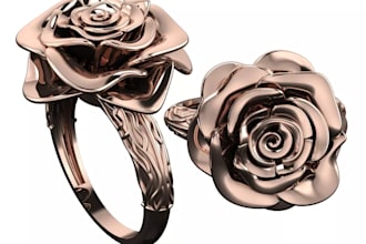 provide a 3d printable rose ring stl file