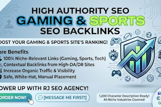 our agency will create SEO gaming and sport backlinks on games websites
