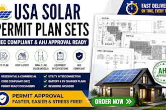 design nec compliant USA solar permit plan sets and sld for ahj approval
