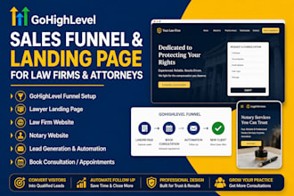 build gohighlevel sales funnel and mini website for law firms and attorneys