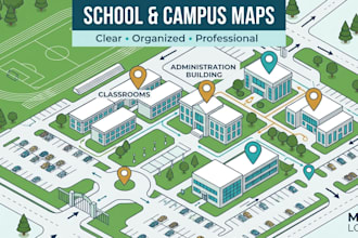 design illustrate custom route, resort, hotel and school maps professionally