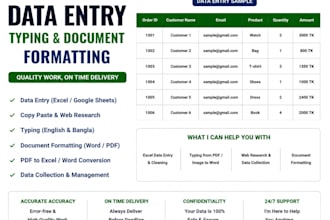 do data entry, typing and document formatting