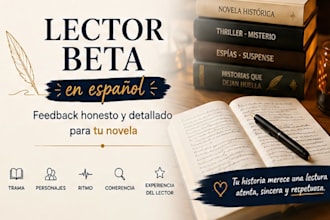 lectura beta de tu novela con feedback detallado y sincero