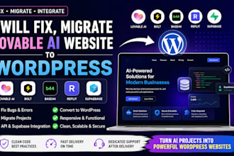 fix, migrate lovable ai website to wordpress bolt base44 replit lovable supabase