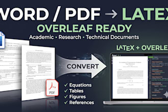 convert word or PDF to latex and overleaf
