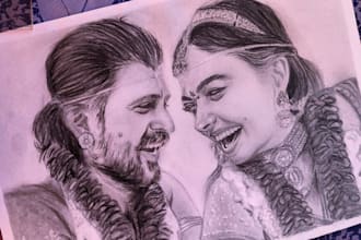 draw a realistic graphite pencil portrait from your photo