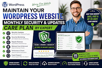 maintain wordpress website monthly security updates care plan expert help now