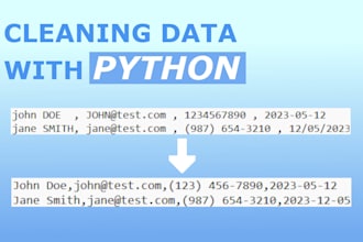 clean, format, split and merge csv files using python