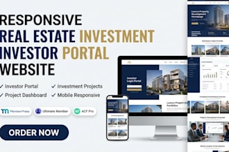 design a real estate investment, property development website investor portal