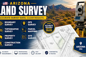 arizona boundary topographic property construction mapping site USA land survey