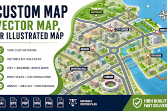 design a custom map, vector map, or illustrated map